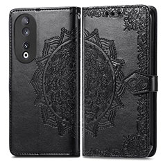 Funda de Cuero Cartera con Soporte Patron de Moda Carcasa para Huawei Honor 90 5G Negro