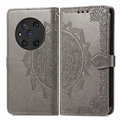 Funda de Cuero Cartera con Soporte Patron de Moda Carcasa para Huawei Honor Magic3 5G Gris