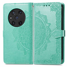 Funda de Cuero Cartera con Soporte Patron de Moda Carcasa para Huawei Honor Magic3 5G Verde