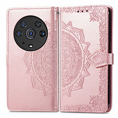 Funda de Cuero Cartera con Soporte Patron de Moda Carcasa para Huawei Honor Magic3 Pro 5G Oro Rosa