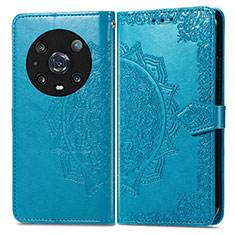 Funda de Cuero Cartera con Soporte Patron de Moda Carcasa para Huawei Honor Magic4 Pro 5G Azul