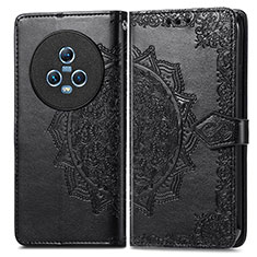 Funda de Cuero Cartera con Soporte Patron de Moda Carcasa para Huawei Honor Magic5 5G Negro