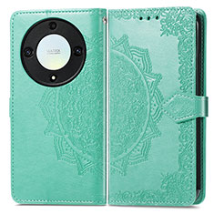 Funda de Cuero Cartera con Soporte Patron de Moda Carcasa para Huawei Honor Magic5 Lite 5G Verde