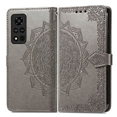 Funda de Cuero Cartera con Soporte Patron de Moda Carcasa para Huawei Honor V40 5G Gris