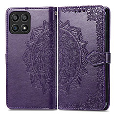 Funda de Cuero Cartera con Soporte Patron de Moda Carcasa para Huawei Honor X30i Morado