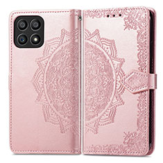 Funda de Cuero Cartera con Soporte Patron de Moda Carcasa para Huawei Honor X30i Oro Rosa