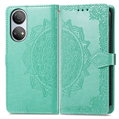 Funda de Cuero Cartera con Soporte Patron de Moda Carcasa para Huawei Honor X7 Verde