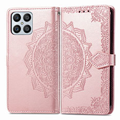 Funda de Cuero Cartera con Soporte Patron de Moda Carcasa para Huawei Honor X8 4G Oro Rosa