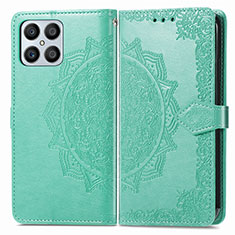 Funda de Cuero Cartera con Soporte Patron de Moda Carcasa para Huawei Honor X8 4G Verde