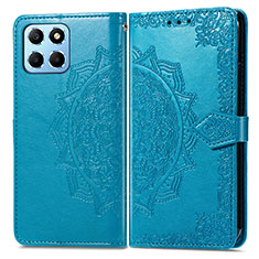 Funda de Cuero Cartera con Soporte Patron de Moda Carcasa para Huawei Honor X8 5G Azul