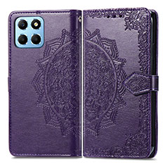 Funda de Cuero Cartera con Soporte Patron de Moda Carcasa para Huawei Honor X8 5G Morado