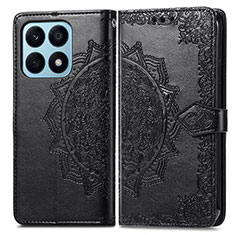 Funda de Cuero Cartera con Soporte Patron de Moda Carcasa para Huawei Honor X8a 4G Negro