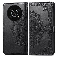 Funda de Cuero Cartera con Soporte Patron de Moda Carcasa para Huawei Honor X9 5G Negro