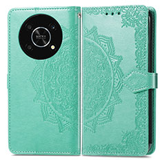 Funda de Cuero Cartera con Soporte Patron de Moda Carcasa para Huawei Honor X9 5G Verde