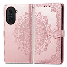 Funda de Cuero Cartera con Soporte Patron de Moda Carcasa para Huawei Nova 10 Oro Rosa