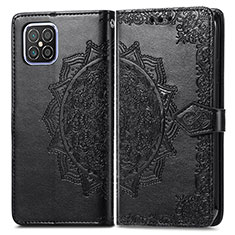 Funda de Cuero Cartera con Soporte Patron de Moda Carcasa para Huawei Nova 8 SE 4G Negro