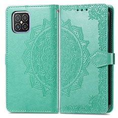 Funda de Cuero Cartera con Soporte Patron de Moda Carcasa para Huawei Nova 8 SE 4G Verde