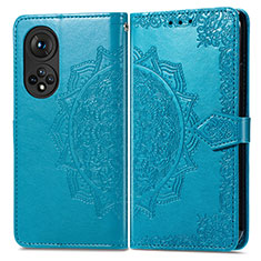 Funda de Cuero Cartera con Soporte Patron de Moda Carcasa para Huawei Nova 9 Azul