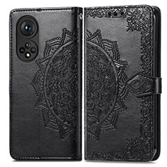 Funda de Cuero Cartera con Soporte Patron de Moda Carcasa para Huawei Nova 9 Negro