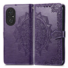 Funda de Cuero Cartera con Soporte Patron de Moda Carcasa para Huawei Nova 9 SE Morado