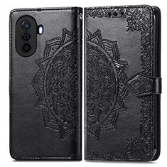 Funda de Cuero Cartera con Soporte Patron de Moda Carcasa para Huawei Nova Y70 Negro