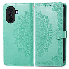 Funda de Cuero Cartera con Soporte Patron de Moda Carcasa para Huawei Nova Y70 Verde