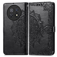 Funda de Cuero Cartera con Soporte Patron de Moda Carcasa para Huawei Nova Y91 Negro