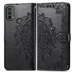 Funda de Cuero Cartera con Soporte Patron de Moda Carcasa para Motorola Moto E30 Negro