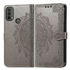 Funda de Cuero Cartera con Soporte Patron de Moda Carcasa para Motorola Moto E40 Gris