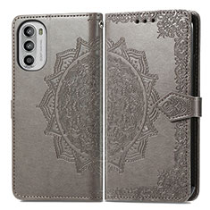 Funda de Cuero Cartera con Soporte Patron de Moda Carcasa para Motorola Moto Edge (2022) 5G Gris