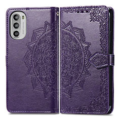 Funda de Cuero Cartera con Soporte Patron de Moda Carcasa para Motorola Moto Edge (2022) 5G Morado