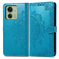 Funda de Cuero Cartera con Soporte Patron de Moda Carcasa para Motorola Moto Edge (2023) 5G Azul