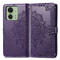 Funda de Cuero Cartera con Soporte Patron de Moda Carcasa para Motorola Moto Edge (2023) 5G Morado