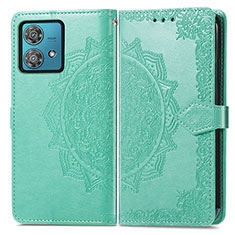 Funda de Cuero Cartera con Soporte Patron de Moda Carcasa para Motorola Moto Edge 40 Neo 5G Verde