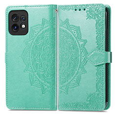 Funda de Cuero Cartera con Soporte Patron de Moda Carcasa para Motorola Moto Edge 40 Pro 5G Verde