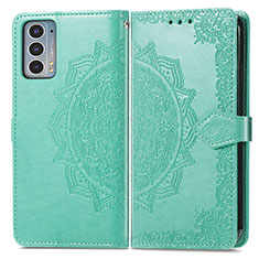 Funda de Cuero Cartera con Soporte Patron de Moda Carcasa para Motorola Moto Edge Lite 5G Verde