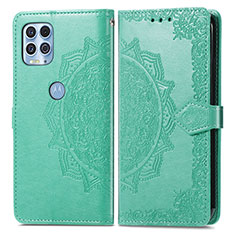 Funda de Cuero Cartera con Soporte Patron de Moda Carcasa para Motorola Moto Edge S 5G Verde