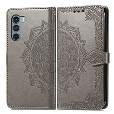 Funda de Cuero Cartera con Soporte Patron de Moda Carcasa para Motorola Moto Edge S30 5G Gris