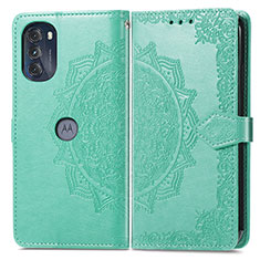 Funda de Cuero Cartera con Soporte Patron de Moda Carcasa para Motorola Moto G 5G (2022) Verde