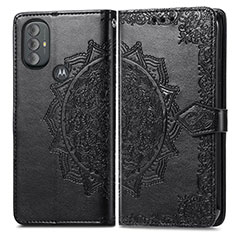 Funda de Cuero Cartera con Soporte Patron de Moda Carcasa para Motorola Moto G Play (2023) Negro