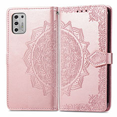 Funda de Cuero Cartera con Soporte Patron de Moda Carcasa para Motorola Moto G Stylus (2021) Oro Rosa