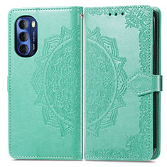 Funda de Cuero Cartera con Soporte Patron de Moda Carcasa para Motorola Moto G Stylus (2022) 4G Verde