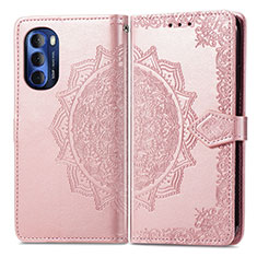 Funda de Cuero Cartera con Soporte Patron de Moda Carcasa para Motorola Moto G Stylus (2022) 5G Oro Rosa