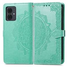 Funda de Cuero Cartera con Soporte Patron de Moda Carcasa para Motorola Moto G14 Verde