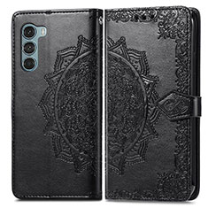 Funda de Cuero Cartera con Soporte Patron de Moda Carcasa para Motorola Moto G200 5G Negro