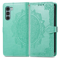 Funda de Cuero Cartera con Soporte Patron de Moda Carcasa para Motorola Moto G200 5G Verde