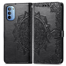 Funda de Cuero Cartera con Soporte Patron de Moda Carcasa para Motorola Moto G31 Negro