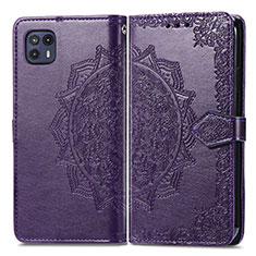 Funda de Cuero Cartera con Soporte Patron de Moda Carcasa para Motorola Moto G50 5G Morado