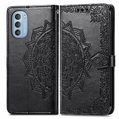 Funda de Cuero Cartera con Soporte Patron de Moda Carcasa para Motorola Moto G51 5G Negro