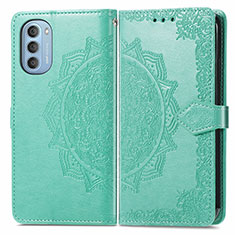 Funda de Cuero Cartera con Soporte Patron de Moda Carcasa para Motorola Moto G51 5G Verde